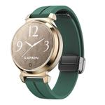 For Garmin Lily 2 14mm Kalebol Magnetic Buckle Silicone Strap(Pine Needle Green)