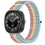 For Samsung Galaxy Watch Ultra 47mm Kalebol Hook and Loop Fastener Nylon Braided Watch Band(Rainbow)