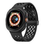 For Samsung Galaxy Watch Ultra 47mm / Ultra 2025 Kalebol Porous Silicone Magnetic Watch Band(Black)