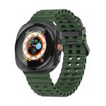 For Samsung Galaxy Watch Ultra 47mm Kalebol Porous Breathable Silicone Watch Band(Green)