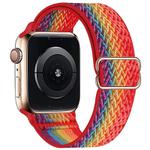 For Apple Watch 46mm / 49mm / 45mm / 44mm Kalebol Eight Buckle Wavy Braided Nylon Watch Band(Rainbow)