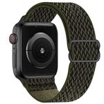 For Apple Watch 46mm / 49mm / 45mm / 44mm Kalebol Eight Buckle Wavy Braided Nylon Watch Band(Army Green)