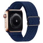 For Apple Watch 46mm / 49mm / 45mm / 44mm Kalebol Eight Buckle Wavy Braided Nylon Watch Band(Dark Blue)