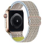 For Apple Watch 46mm / 49mm / 45mm / 44mm Kalebol Eight Buckle Wavy Braided Nylon Watch Band(Apricot)