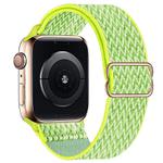For Apple Watch 42mm / 41mm / 40mm / 38mm Kalebol Eight Buckle Wavy Braided Nylon Watch Band(Bright Green)