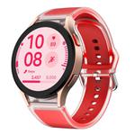 For Samsung Galaxy Watch 7  / 6 / 5 / 4 Kalebol Glacier Transparent Silicone Watch Band(Red)