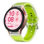 For Samsung Galaxy Watch 7  / 6 / 5 / 4 Kalebol Glacier Transparent Silicone Watch Band(Lime)