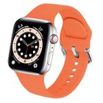 For Apple Watch 46mm / 49mm / 45mm / 44mm Kalebol Metal Pin Buckle Silicone Watch Band(Orange)