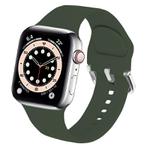 For Apple Watch 46mm / 49mm / 45mm / 44mm Kalebol Metal Pin Buckle Silicone Watch Band(Army Green)