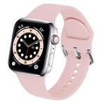 For Apple Watch 46mm / 49mm / 45mm / 44mm Kalebol Metal Pin Buckle Silicone Watch Band(Light Pink)