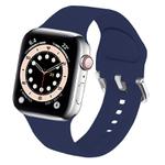 For Apple Watch 46mm / 49mm / 45mm / 44mm Kalebol Metal Pin Buckle Silicone Watch Band(Dark Blue)