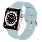 For Apple Watch 42mm / 41mm / 40mm / 38mm Kalebol Metal Pin Buckle Silicone Watch Band(Mint Green)