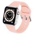 For Apple Watch 42mm / 41mm / 40mm / 38mm Kalebol Metal Pin Buckle Silicone Watch Band(Pink)