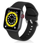 For Apple Watch 42mm / 41mm / 40mm / 38mm Kalebol Metal Pin Buckle Silicone Watch Band(Black)