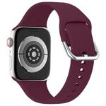 For Apple Watch 42mm / 41mm / 40mm / 38mm Kalebol Metal Pin Buckle Silicone Watch Band(Wine Red)