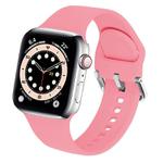 For Apple Watch 42mm / 41mm / 40mm / 38mm Kalebol Metal Pin Buckle Silicone Watch Band(Bright Pink)