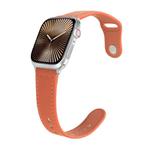 For Apple Watch 42mm / 41mm / 40mm / 38mm Kalebol Large Stud Buckle Leather Watch Band(Orange)