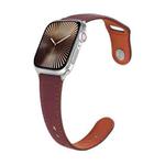 For Apple Watch 42mm / 41mm / 40mm / 38mm Kalebol Large Stud Buckle Leather Watch Band(Wine Red)