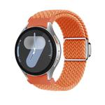 For Samsung Galaxy Watch 5 Pro / 6 / 7 Kalebol Button Braided Loop Magnetic Buckle Watch Band(Orange)