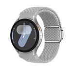 For Samsung Galaxy Watch 5 Pro / 6 / 7 Kalebol Button Braided Loop Magnetic Buckle Watch Band(Light Grey)