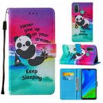 For Huawei P smart 2020 Cross Texture Painting Pattern Horizontal Flip Leather Case with Holder & Card Slots & Wallet & Lanyard(Sleeping Baby)