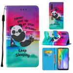 For Huawei Y6p Cross Texture Painting Pattern Horizontal Flip Leather Case with Holder & Card Slots & Wallet & Lanyard(Sleeping Baby)