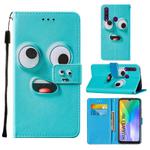 For Huawei Y6p Cross Texture Painting Pattern Horizontal Flip Leather Case with Holder & Card Slots & Wallet & Lanyard(Big Eyed)