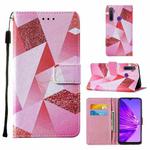 For OPPO Realme 5 / C3 / 6i Cross Texture Painting Pattern Horizontal Flip Leather Case with Holder & Card Slots & Wallet & Lanyard(Pink Diamond)