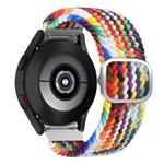 For Samsung Galaxy Watch 7 / 6 / 5 / 4  Kalebol Eight Buckle Nylon Braided Watch Band(Rainbow)