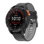 For Garmin Fenix 7X 26mm Kalebol Two Color Carbon Fiber Print Silicone Watch Band(Black Grey)