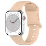 For Apple Watch 46mm / 49mm / 45mm / 44mm Kalebol 8-shaped Buckle Butterfly Embossed Silicone Watch Band(Milk Tea)