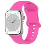 For Apple Watch 46mm / 49mm / 45mm / 44mm Kalebol 8-shaped Buckle Butterfly Embossed Silicone Watch Band(Hot Pink)