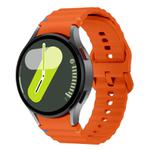 For Samsung Galaxy Watch 7  / 6 / 5 / 4 Kalebol Wave Stitching Silicone Watch Band(Orange)