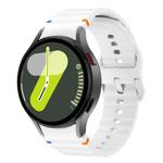 For Samsung Galaxy Watch 7  / 6 / 5 / 4 Kalebol Wave Stitching Silicone Watch Band(Official White)