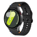 For Samsung Galaxy Watch 7  / 6 / 5 / 4 Kalebol Wave Stitching Silicone Watch Band(Black)