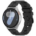 20mm Kalebol Solid Color Black Buckle Round Tail Silicone Watch Band(Black)