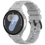 20mm Kalebol Solid Color Black Buckle Round Tail Silicone Watch Band(Grey)
