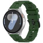 22mm Kalebol Solid Color Black Buckle Round Tail Silicone Watch Band(Army Green)