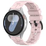 22mm Kalebol Solid Color Black Buckle Round Tail Silicone Watch Band(Rose Pink)