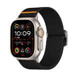 For Apple Watch 46mm / 49mm / 45mm / 44mm Kalebol Bull Bead Buckle Elastic Nylon Watch Band(Black)