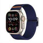 For Apple Watch 46mm / 49mm / 45mm / 44mm Kalebol Bull Bead Buckle Elastic Nylon Watch Band(Midnight Blue)