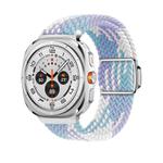 For Samsung Galaxy Watch Ultra 47mm Kalebol Braided Loop Magnetic Silver Buckle Watch Band(Violet)