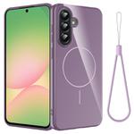 For Samsung Galaxy A16 4G / 5G Glossy TPU Shockproof MagSafe Phone Case with Lanyard(Purple)