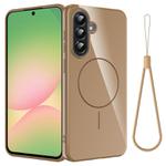 For Samsung Galaxy A16 4G / 5G Glossy TPU Shockproof MagSafe Phone Case with Lanyard(Gold)