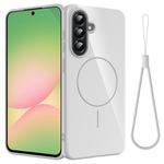 For Samsung Galaxy A26 5G Glossy TPU Shockproof MagSafe Phone Case with Lanyard(White)