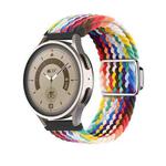22mm Kalebol Nylon Braided Loop Magnetic Buckle Watch Band(Official Rainbow)