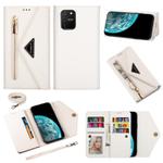 For Samsung Galaxy S10 Lite / A91 / M80s Skin Feel Zipper Horizontal Flip Leather Case with Holder & Card Slots & Photo Frame & Lanyard & Long Rope(White)