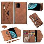 For Samsung Galaxy A71 Skin Feel Zipper Horizontal Flip Leather Case with Holder & Card Slots & Photo Frame & Lanyard & Long Rope(Brown)