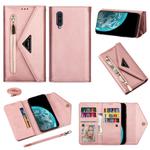 For Samsung Galaxy A50 / A50s / A30s Skin Feel Zipper Horizontal Flip Leather Case with Holder & Card Slots & Photo Frame & Lanyard & Long Rope(Rose Gold)