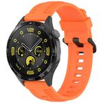 22mm Kalebol Black Buckle Tire Pattern Silicone Watch Band(Orange)